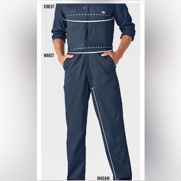 NWT Dickies Performance Flex Coverall Long Sleeve Dark Navy Coveralls Reg & Tall - Picture 8 of 12